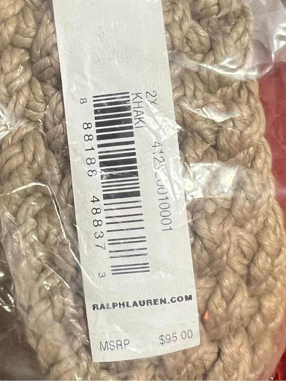Lauren Ralph Lauren Braided Beige Belt with Ivory Round Buckle